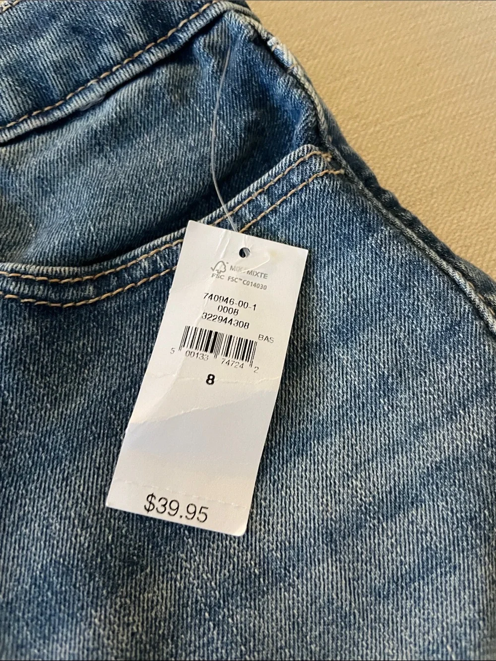 GAP Girls' Distressed Hem Denim Shorts - Blue
